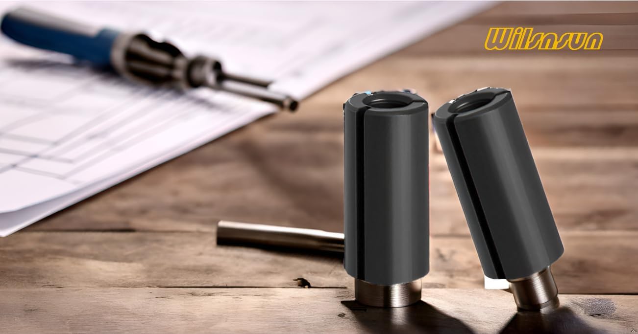 2Pack 1/2" to 1/4" Router Collet Reduction Sleeve Tool Bit 12.7-6.35mm (Carbon Steel Black)