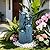 Autodaya 32" H Ceramic Outdoor Water Fountain, 4-Tier Tropical Cascading Waterfall with LED, Turquoise Glaze & Embossed Fern Pattern, Bird-Attracting Water Feature for Garden Patio Yard & Porch Decor