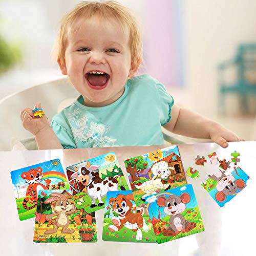 Wooden Jigsaw Puzzles for Kids Ages 3-5 Year Old 20 Piece Animals Colorful Wooden Puzzles for Toddler Children Learning Educational Puzzles Toys for Boys and Girls (6 Puzzles) - Thumbnail 3