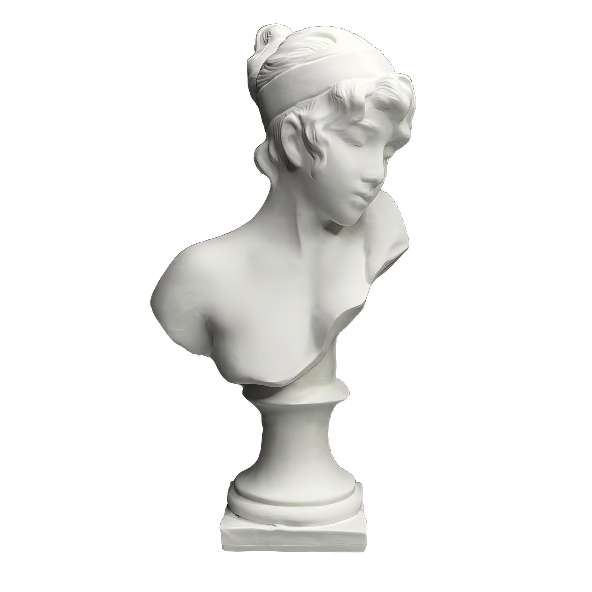 Dytartzx Greek Style Plaster Bust Statue 5.9” White Female Sculpture for Desk Bookshelf Bedroom or Art Studio – Minimalist Home Decor Diffuser Stone Ornament Modern Aesthetic Gift for Women