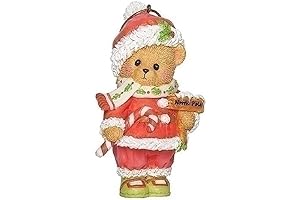 Roman Inc. Cherished Teddies 3.75" H Santa Bear Holding Candy Cane and...