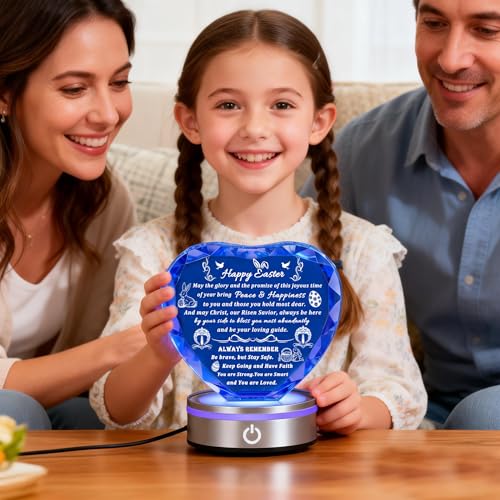 Image of Qianwei Easter Gifts for Girls Women - Catholic Crystal Gifts for Women Girls - Confirmation First Communion Baptism Religious Christian Engraved Gift