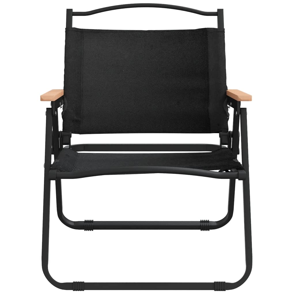 2 sedie da trekking in tessuto Oxford nero 54 x 43 x 59 cm, telaio in acciaio verniciato a polvere, sedie pieghevoli da picnic per campeggio e giardino, resistenti fino a 110 kg.