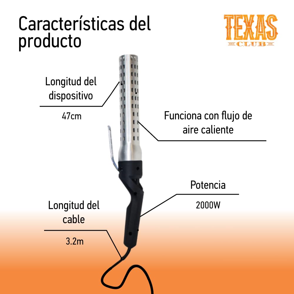 Encendedor de carbón eléctrico TEXAS CLUB para carbón de barbacoa, parrilla y chimenea, encendedor de carbón para barbacoa al aire libre, encendedor de barbacoa