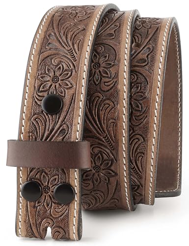 Image of F&L CLASSIC Western Belt without buckle for men - Full Grain Leather Cowboy Belts for jeans - One Piece Leather strap belt