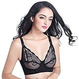 Pocket Bra for Silicone Breastforms for Crossdressers Mastectomy 8639(42E, Black)