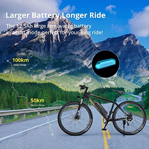 Electric Bike, Eleglide M1 Plus E Mountain Bike, 27.5" Electric Bicycle Commute E-bike with 36V 12.5Ah Removable Battery, LCD Display, Dual Disk Brake, Shimano 21 Speed, MTB for Teenagers and Adults