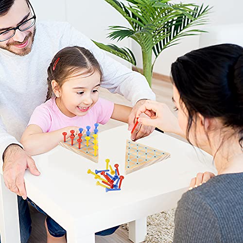 Juego de Clavijas Triangular, Set de 2, Juegos de Mesa Divertidos para Niños y Adultos, Hecho con Madera y Plástico, Juguetes Educativos para Niños y Niñas miniatura 4