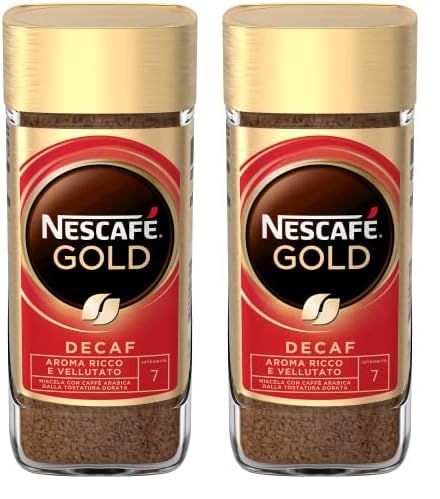 NESCAFÉ Gold Decaf Caffè Solubile Decaffeinato, Barattolo 100g (Confezione da 2)