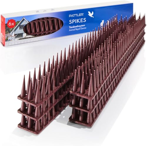 Preisvergleich Produktbild PATTLER® Vogelabwehr aus Robustem Kunststoff / Taubenabwehr für Balkon, Dach, Fensterbank, Zaun / Vogelabwehr & Taubenschreck / Taubenabwehr Spikes - 6 STÜCK x 43cm (Gesamtlänge 2.58 Meter)
