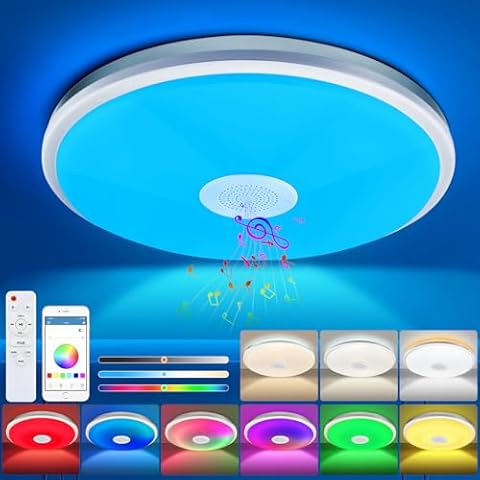 Plafonnier LED CheDux 48W avec Bluetooth Cover