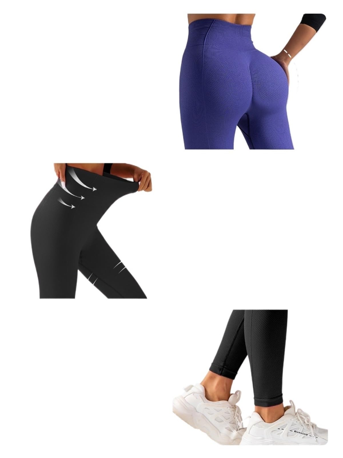 Leggings Donna Pantaloni da Fitness da Donna con Glutei sollevati, Pantaloni Sportivi Elastici Aderenti, Pantaloni da Yoga a Vita Alta(Purple,L)