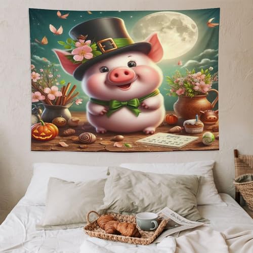Tenture murale cochon mignon avec impression 3D durable pour salon unique - 6