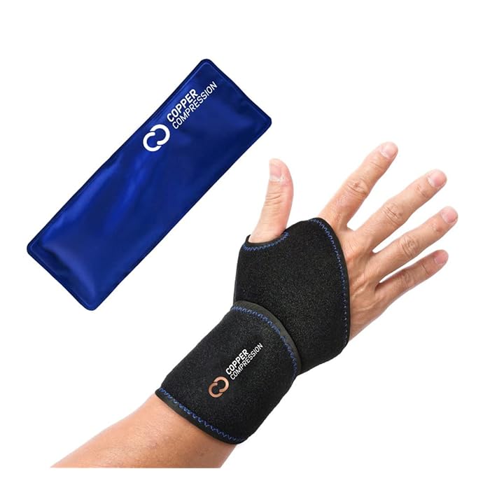 Buy Copper Compression Wrist Ice Pack Wrap. Rapid Hot + Cold Relief