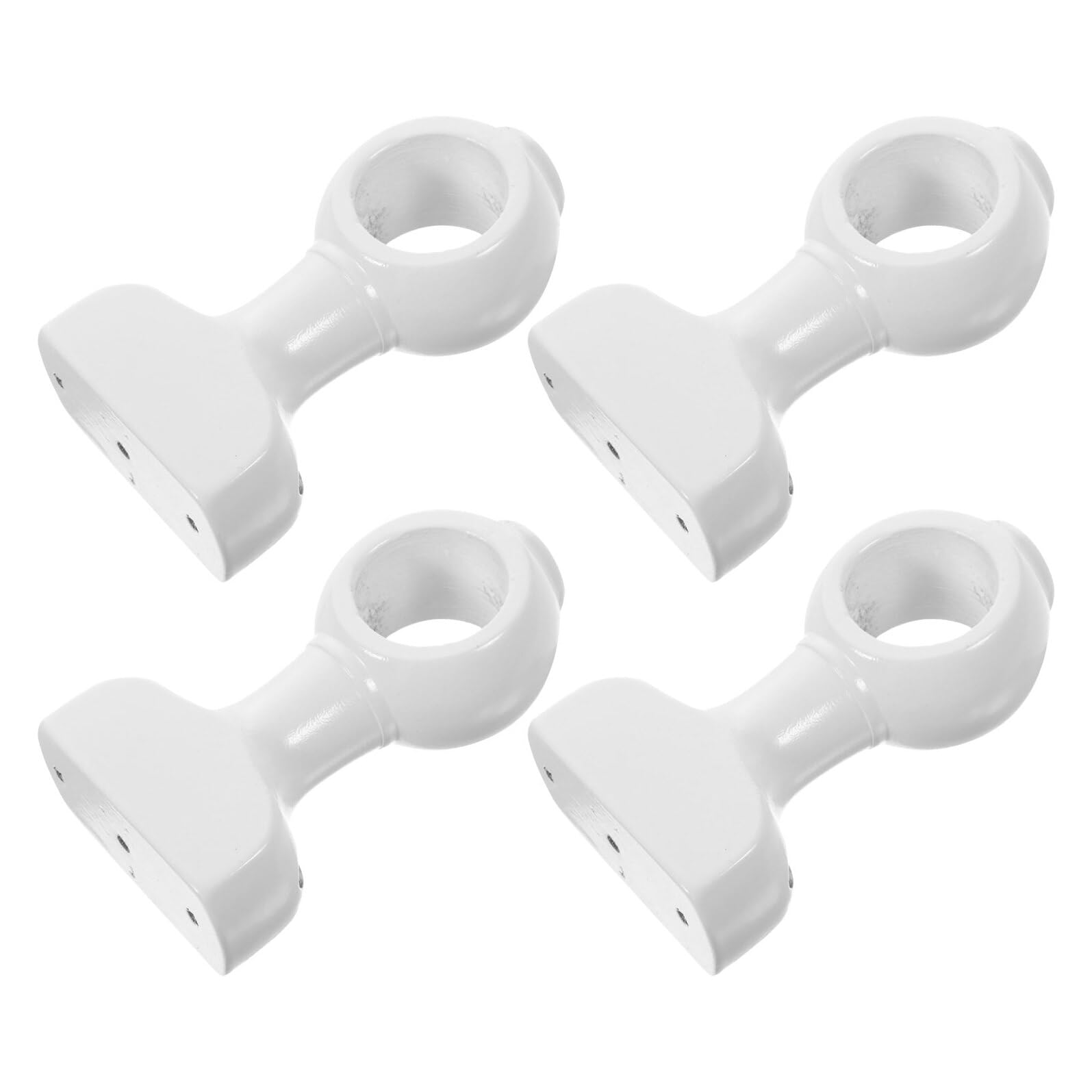 4 Pezzi Supporto Bastone Confezione Design Decorativo per Tende in Legno Bianco e Struttura Heavy Duty per Cucina e Ufficio