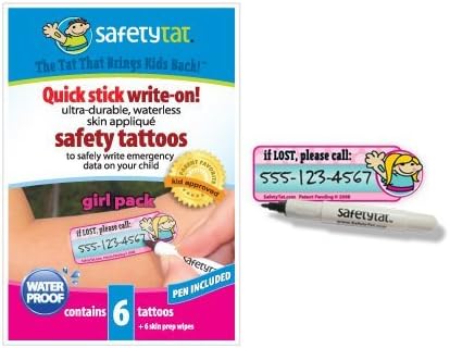 SafetyTat Child ID Tattoos (Girls 6pk)
