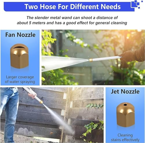 Carfka 222 Jet Nozzle Power Washer For Garden,2-In-1 Jet Nozzle Power Washer ,Upgraded Jet Nozzle High Pressure Washer Tools With 2 Different Nozzles And Hose Quick Connectors thumb #2