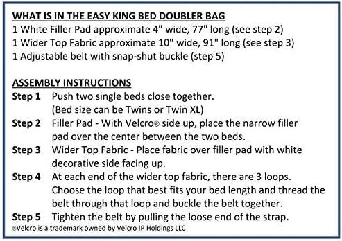 Bed Bridge For Split King Adjustable Beds Includes a Split King Bed Gap Filler, For Adjustable or Typical Mattresses, Use For Both Sizes: Twin to King Bed Converter Kit Or Twin XL Converter Kit