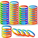 FOIMAS 42pcs Gay Pride Wristbands 6 Colors LGBT Lesbian Rubber Rainbow Wristbands Silicone Bracelets Rainbow Pride Wristbands for Pride Parades Rainbow LGBTQ Party Decoration Supply