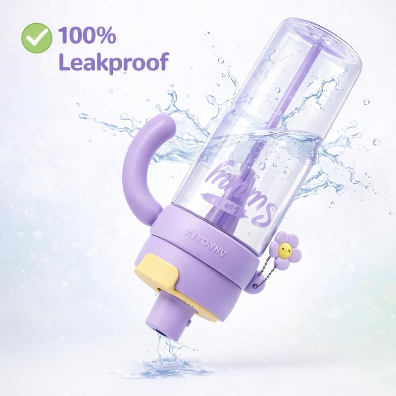 Image of Raawan 1200ml BPA-Free Kids Water Bottle with Anti-Leak Sipper Cap | Lightweight & Stylish Light Purple | Perfect for School Girls & Kids