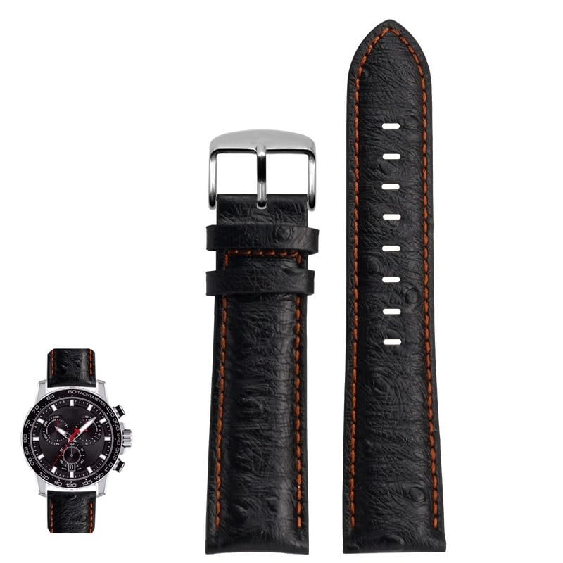 Bracelet cuir noir 22mm pour montre Hamilton Jazzmaster