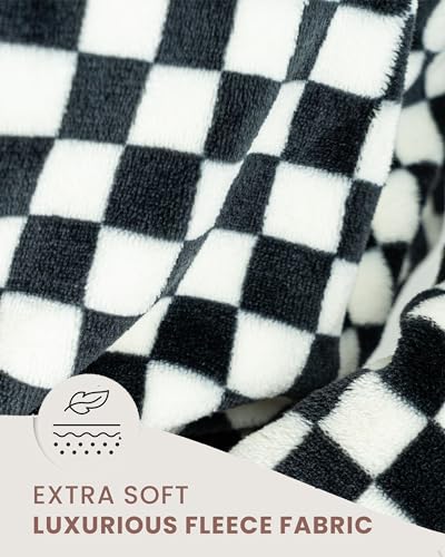 Fleece Robes Women Thick Plush Womens Robe Cozy Ladies Bathrobe Bath Robes Female Long & Soft - Black & White - Mother’s Day4