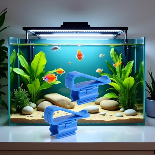 Image of 2Pcs Fish for Tank Mounting Clip Water Pipe Hose Holder Multifunction Adjustable Clamp for 0.31 inch inch-0.62 inch inch Dia Tub Aquarium Tube Holder, Aquarium Air Pump Accessories Aquarium Pumps and Filters (Blue)