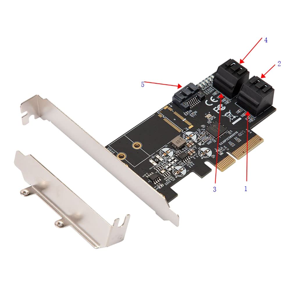 PCIe a 5 porte SATA3.0 6G scheda controller PCIe 3.0 X4 JMB585 scheda di espansione con staffa bassa