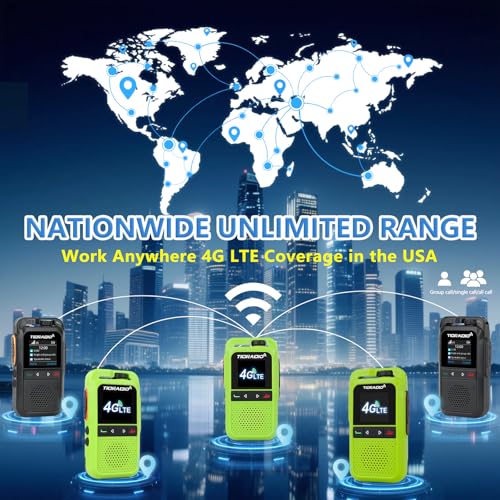 Image of TIDRADIO TD-G100 Global Rapid Walkie Talkies with SIM Cards, 4G POC Unlimited Range 6000 Miles Two Way Radios, Long Range PTT for Family, Logistics, Company,Green-3P