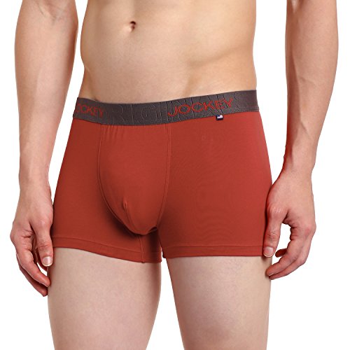 Image of Jockey US60 Men's Super Combed Cotton Elastane Stretch Solid Trunk with Ultrasoft Waistband
