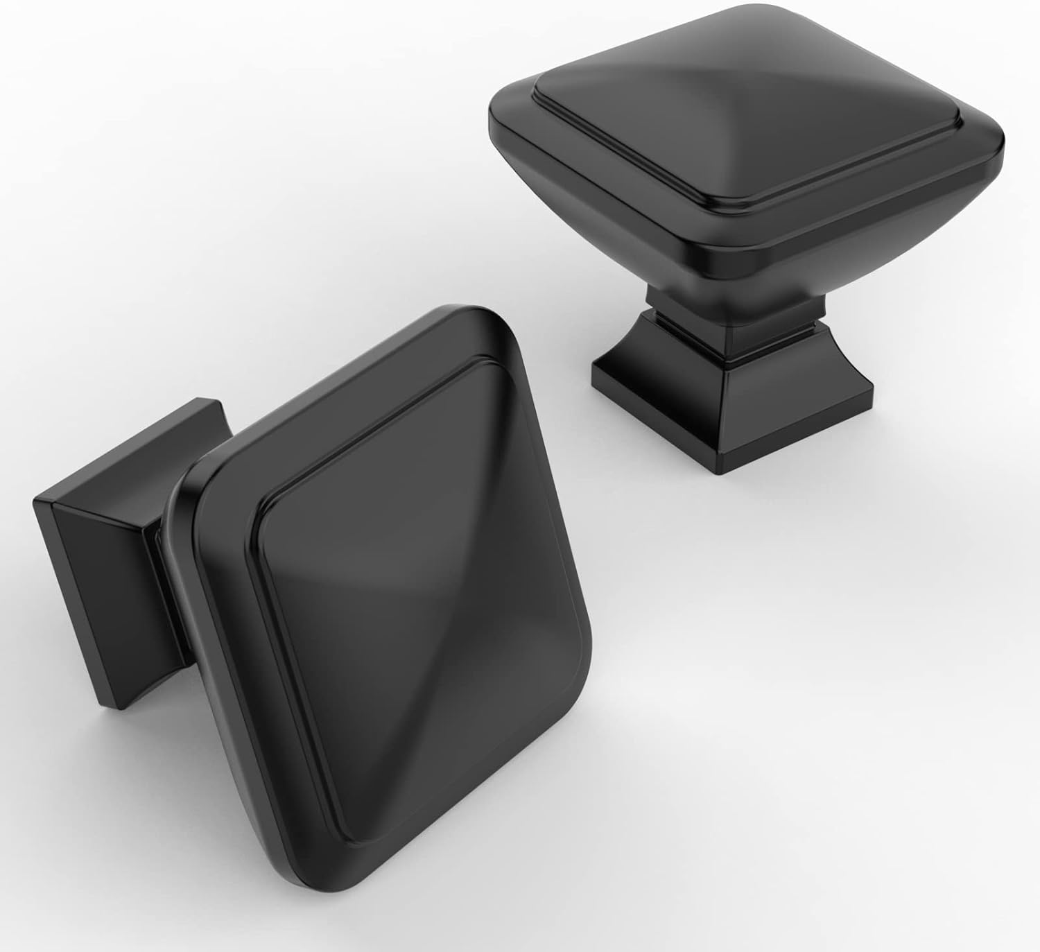 Coinkoly 10 Pack Matte Black Kitchen Knobs Single Hole Square