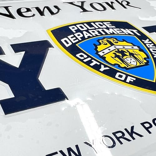 City-Souvenirs NYPD Polizeischild Aluminium Kennzeichenabdeckung mit Logo – 15,2 x 30,5 cm