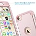 ULAK Compatible with iPod Touch 7th/6th/5th Gen Case, Heavy Duty Shockproof High Impact Protective Case with Dual Layer Soft Silicone + Hard PC for Apple iTouch 5/6/7, Rose Gold