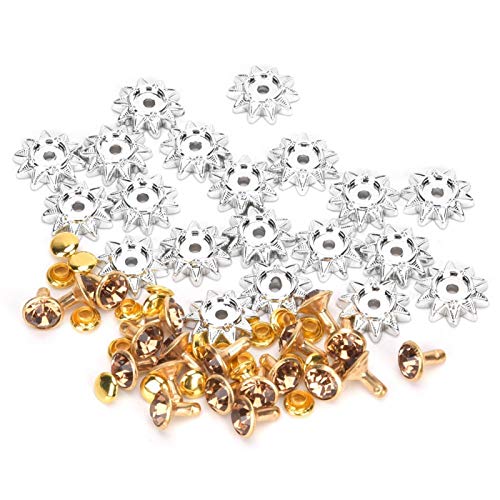 Rebite de roupas de longa vida útil, rebites de diamante de vidro para roupas em forma de girassol,