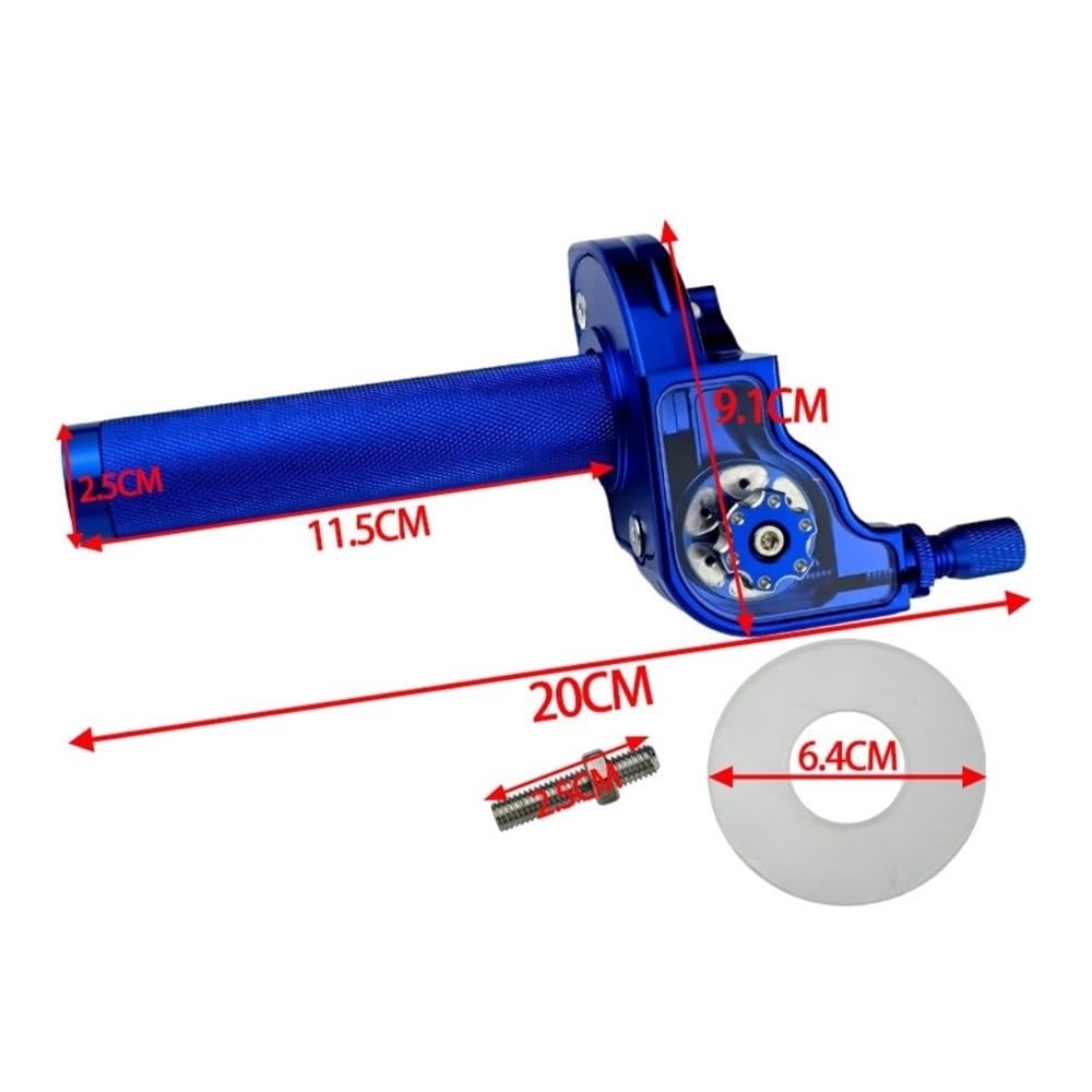 Moto Poignée Poignées D'accélérateur Universelles en Aluminium À Torsion Rapide M10 X 1.5, Guidon Gaz Rotatif De 22mm pour Moto