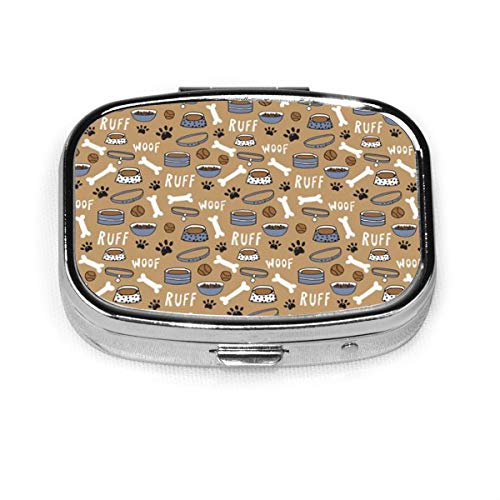 Preisvergleich Produktbild Nette Hundeknochen Schüssel Woof Pfotenabdruck Benutzerdefinierte Fashion Square Pillendose Tablet Halter Tasche Geldbörse Organizer Fall Dekoration Box