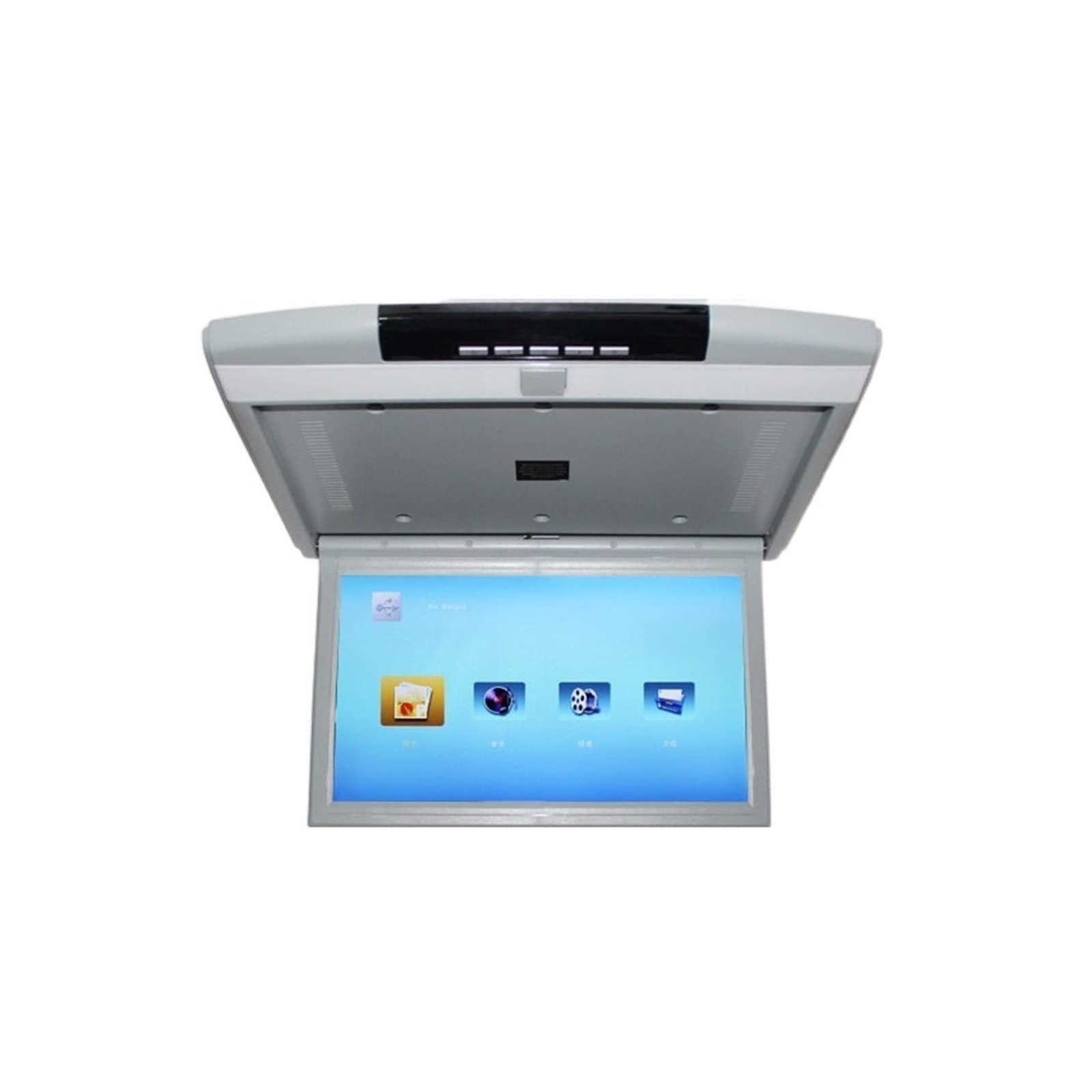 Monitor samochodowy 17 Cal ekran HD LCD MP5 odtwarzacz wideo do montażu na dachu samochodu wyświetlacz multimedialny sufit TV Link FM IR głośnik Film dla dzieci(17 inch Grey)