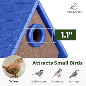 Kingsyardrecycledplasticbirdhouseforoutdoorshangingnestingboxwithpredatorguardairventsforwrenfinchchickadeeblue Urban Country Home Decor Kingsyard recycled plastic bird house for outdoors hanging nesting box with predator guard air vents for wren finch chickadee blue urban country home decor
