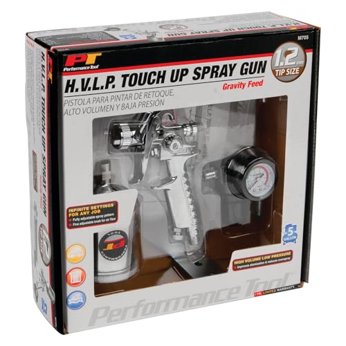 Image of Performance Tool M705 Gravity Feed HVLP Touch-Up Gun for Precise and Efficient Painting Jobs in Tight Spaces and Hard-to-Reach Areas