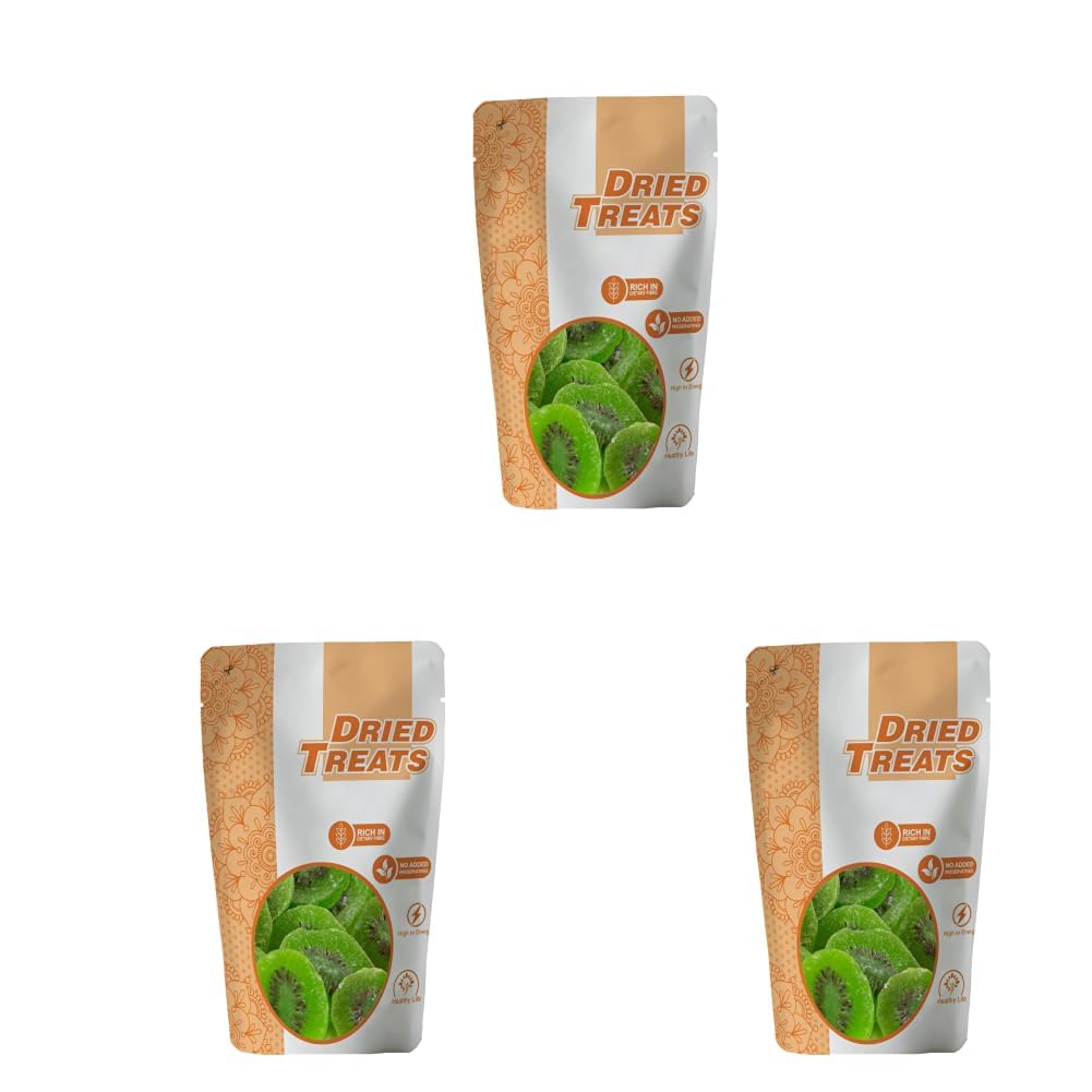 Dried Treats Dried Kiwi 250 Grams Tangy - Sweet And Energy Snack For Kids And Trave Lenthusiast | Best Choice By Moms For Sweets & Ice-cream Toppings Or Cake & Desserts Decoration (Pack of 3)-image-4