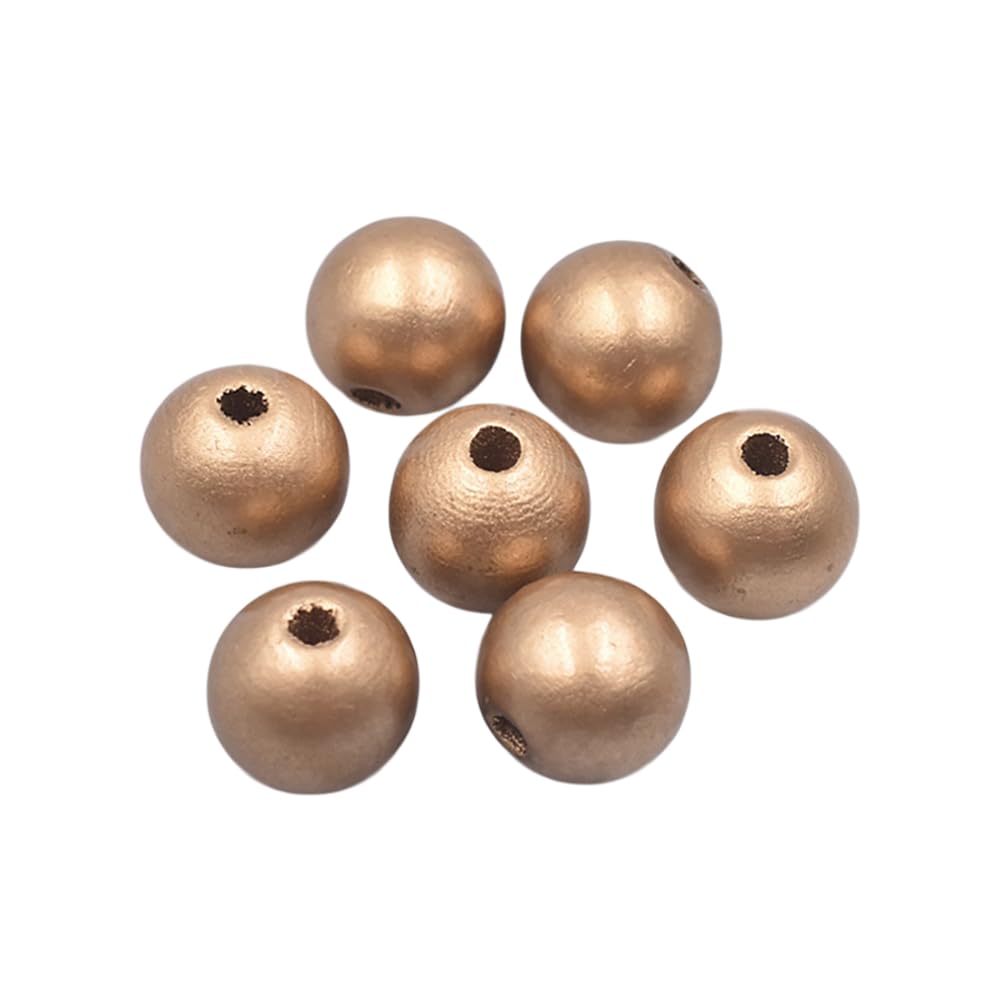 Cuentas de madera redondas de madera para manualidades, para enhebrar, bolas de madera, cuentas de artesanía, perlas sueltas para manualidades, joyas, collares, pulseras, 100 unidades, rojo