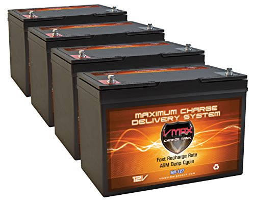 QTY4 VMAX MR127-100 12V 100AH AGM Deep Cycle Group 27 Batteries Compatible...