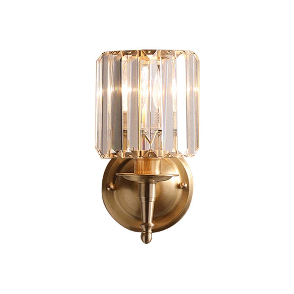 JYBNBBE Crystal Wall Sconce Lighting Fixture Brass Wall Light Modern Flush Mount Wall Lamp Indoor Wall Wash Lights Modern Wall Lamps for Living Room Bedroom Bedside,