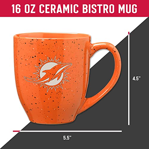 Image of Rico Industries NFL Football 16 oz Team Color Laser Engraved Speckled Ceramic Coffee Mug