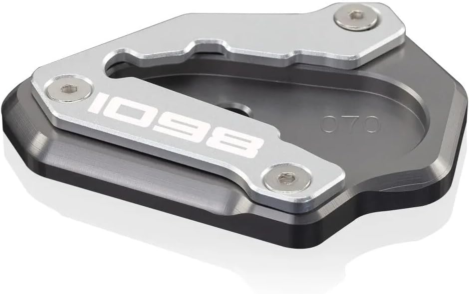 Motorcycle Foot Plate Pad for D&ucati 1098 1198 848evo 848 evo CNC Aluminum Motorcycle Kickstand Foot Side Stand Extension Pad Support Plate 2012 2013