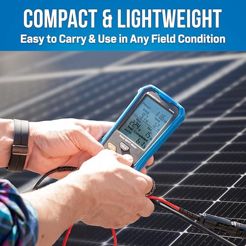 Image of Jonard Tools SPM-800 Solar MPPT Power Meter - High-Precision Voltage, Current & Power Measurement, MC4 Leads, LCD Display, Safety Protections for Solar Panels