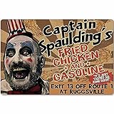 ABMOS Captain Spaulding's Metal Sign- Fried Chicken and Gasoline-Vintage Movies Poster, Office Bar...