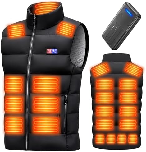 [Caxzyn] 電熱ベスト 【23箇所発熱 40800mAh大容量バッテリー付き】 加熱ベスト 前後独立&一斉に制御可能 USB...