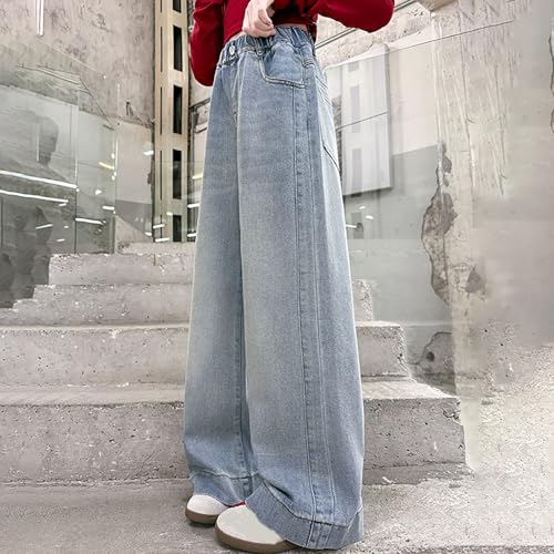 Girls Baggy Jeans High Waisted Wide Leg Vintage Kids Y2k Pants Casual Trendy Plus Size School Sports Hip Hop Jeans4