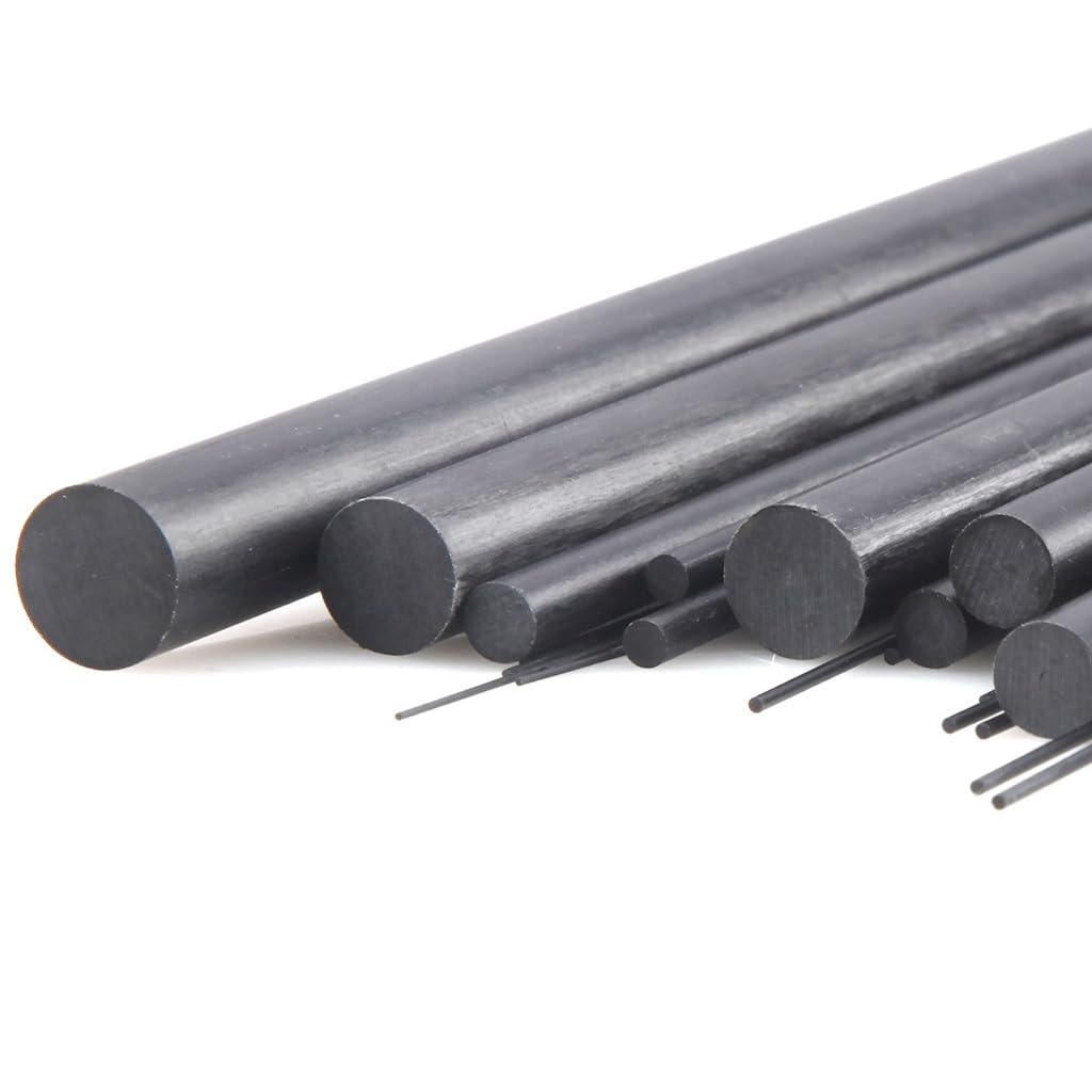 Pręty z włókna węglowego o średnicy 500 mm, wał cylindryczny do samolotu RC, akcesoria kompozytowe DIY(7mm x 2pcs)